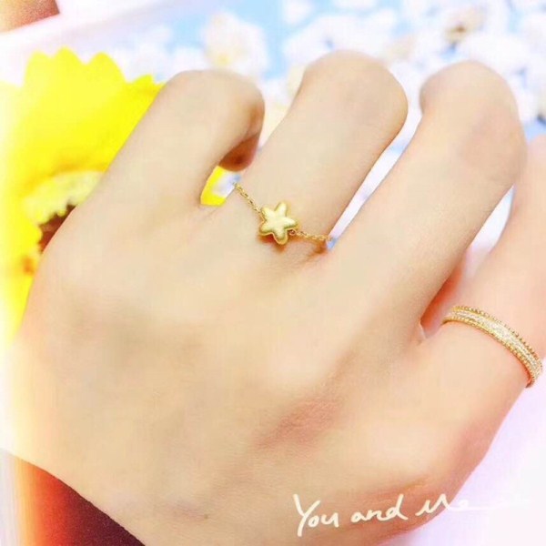 真金 3D硬金元宝编绳戒指999足金貔貅链戒黄金戒指 黄金首饰批发