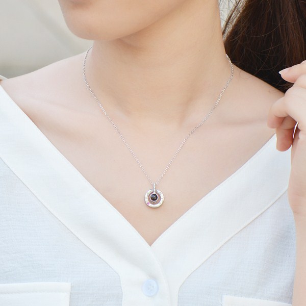 925银项链女100个我爱你套链银吊坠锁骨链抖音同款小清新饰品