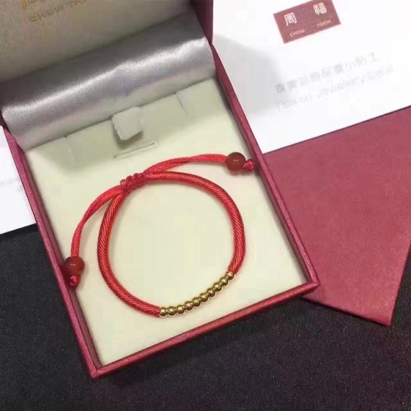 3D硬金 18k金圆珠十全十美手绳金饰 珠珠手环  生日礼物 一件代发