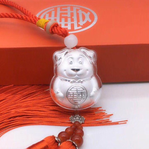 999纯银旺旺狗挂件银饰挂件狗饰品车上挂件 一件代发
